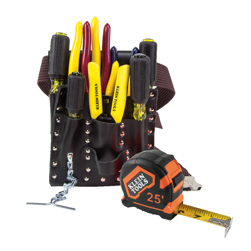 Klein Tool Set with Tool Belt and Leather Pouch, 12-Piece (5300)