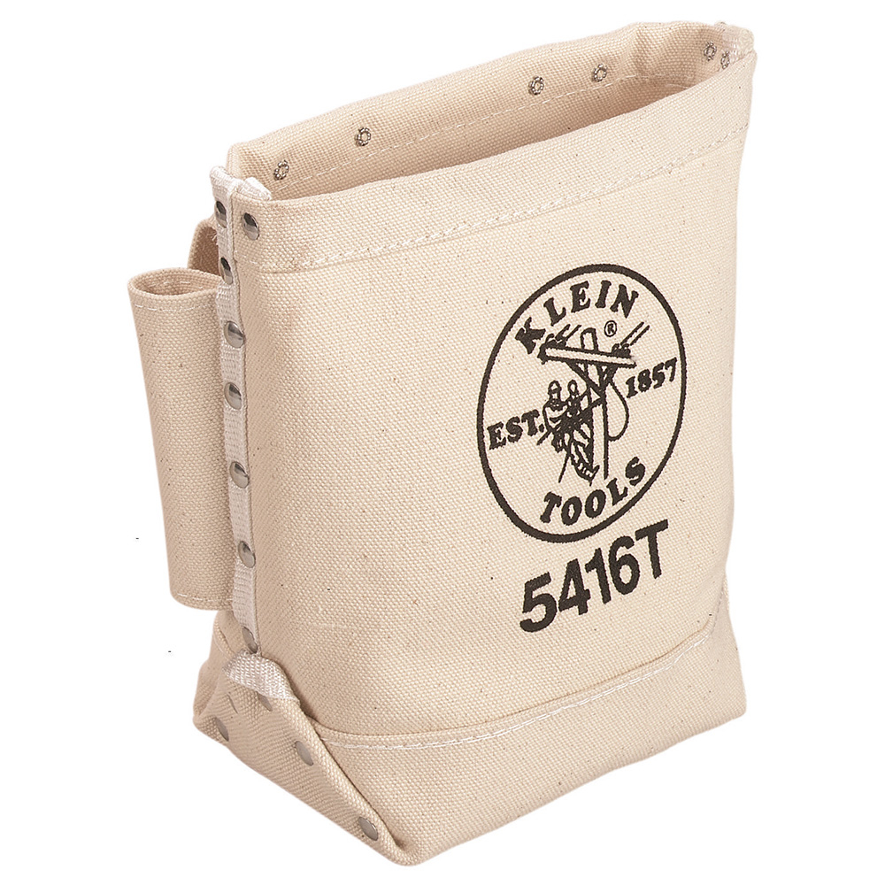 Klein Tool Bag, Bull-Pin and Bolt Bag, Tunnel Loop, Canvas, 5 x 10 x 9-Inch (5416T)