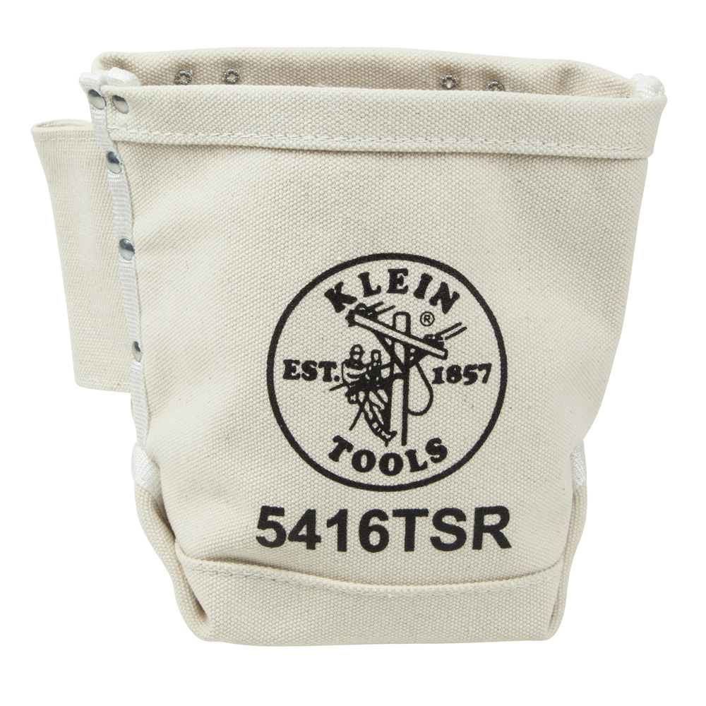 Klein Tool Bag, Bolt Bag with Drain Holes, No. 4 Canvas, 5 x 9 x 10-Inch (5416TSR)