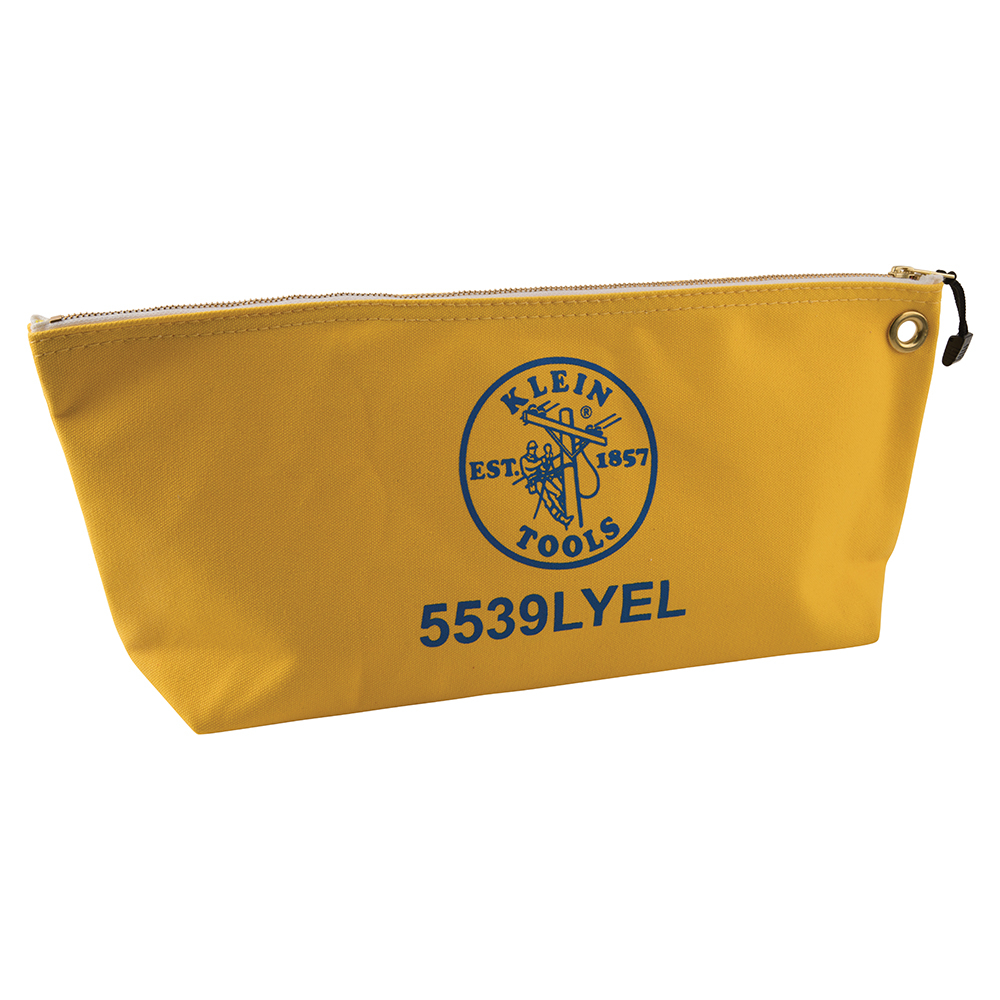Klein Zipper Bag, Large Canvas Tool Pouch, 18-Inch, Yellow (5539LYEL)