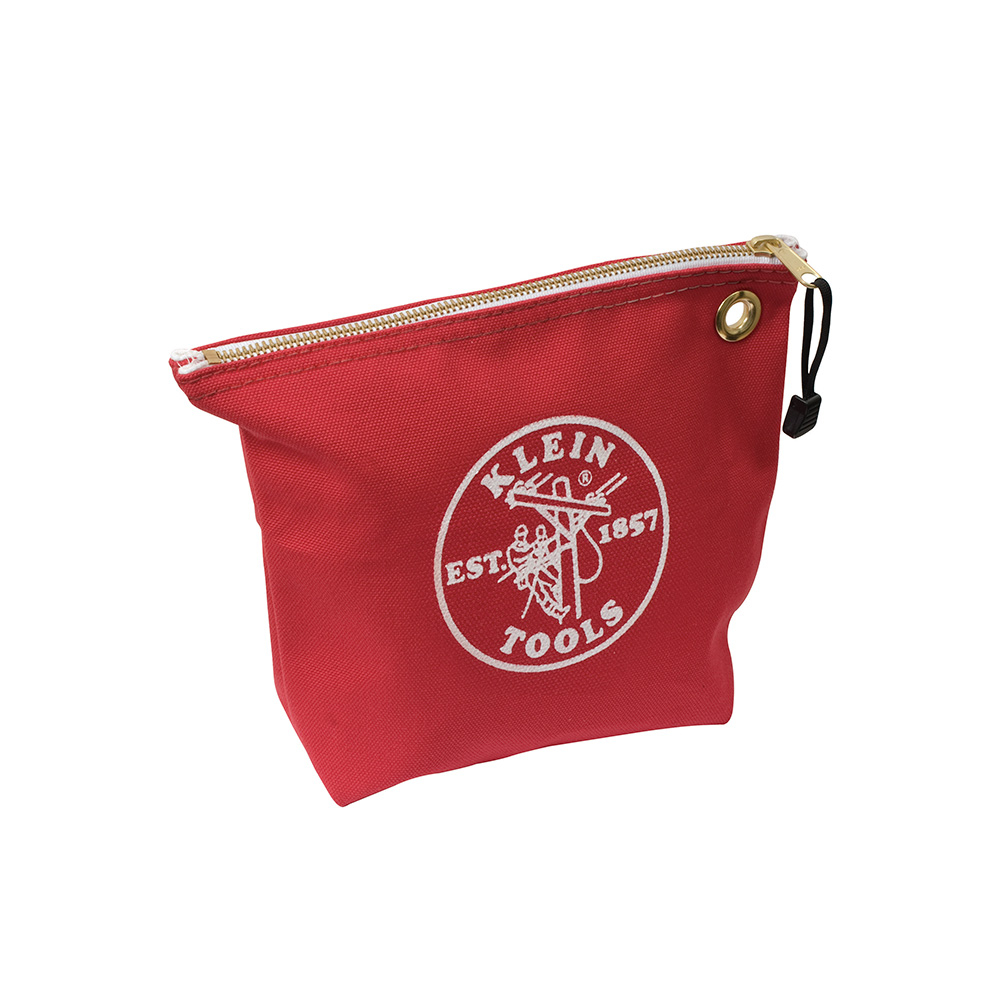 Klein Zipper Bag, Canvas Tool Pouch, 10-Inch, Red (5539RED)