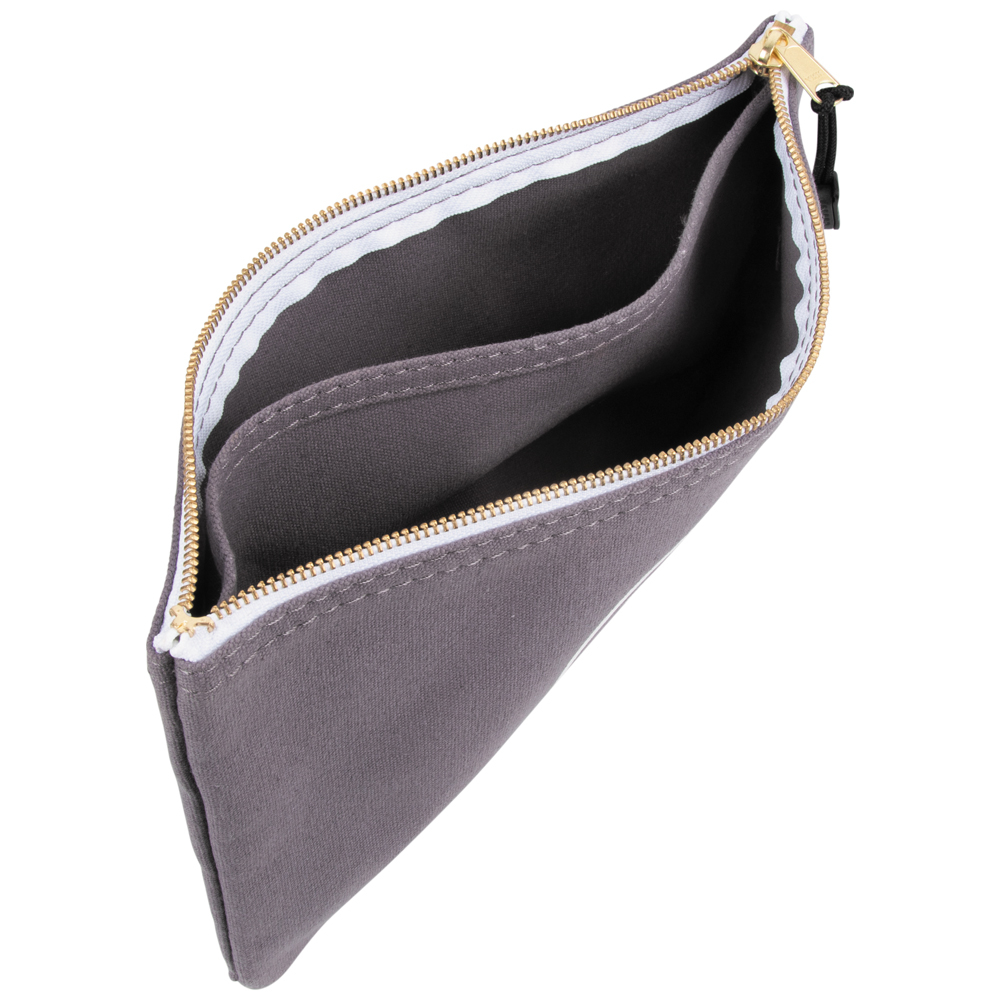 Klein Zipper Bag with Divider, Canvas Tool Pouch, 7-Inch, Gray (55578)