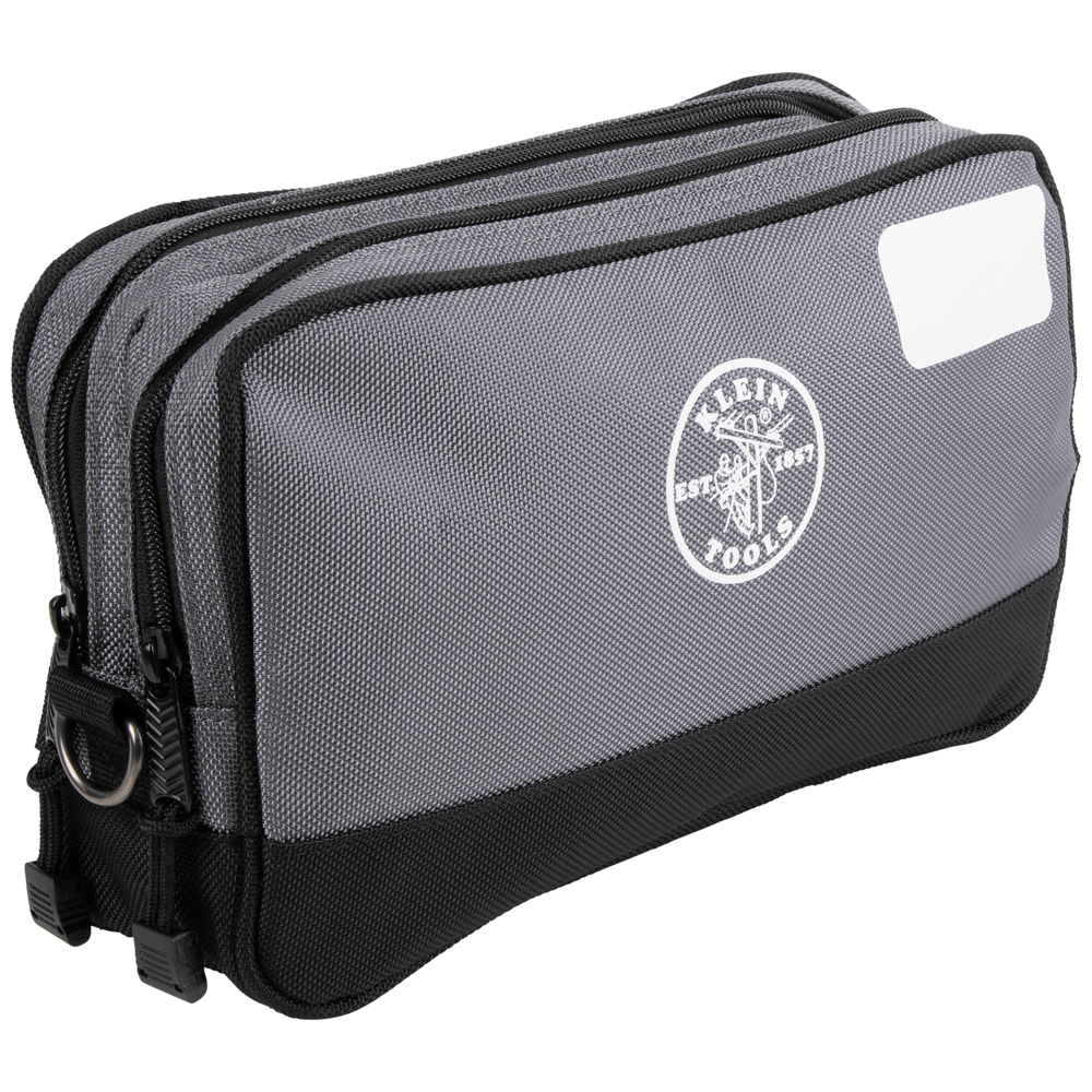 Klein Double Zipper Bag, 12 x 7-Inch, Gray (55583)