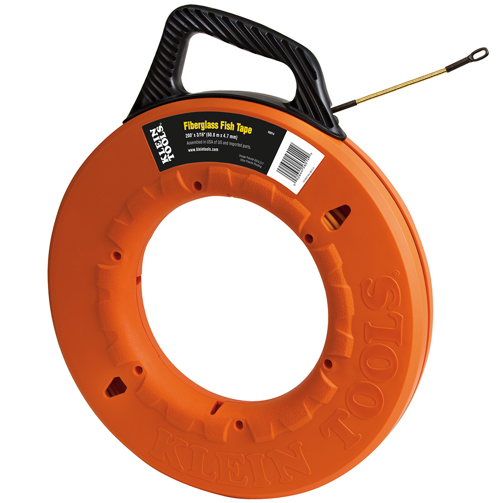 Klein Fiberglass Fish Tape with Spiral Leader, 200-Foot (56014)