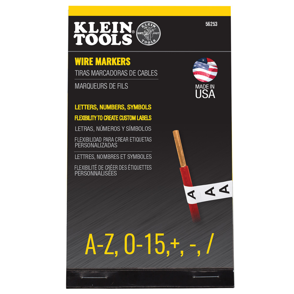 Klein Wire Marker Book, Black Letters, Numbers, and Symbols (56253)