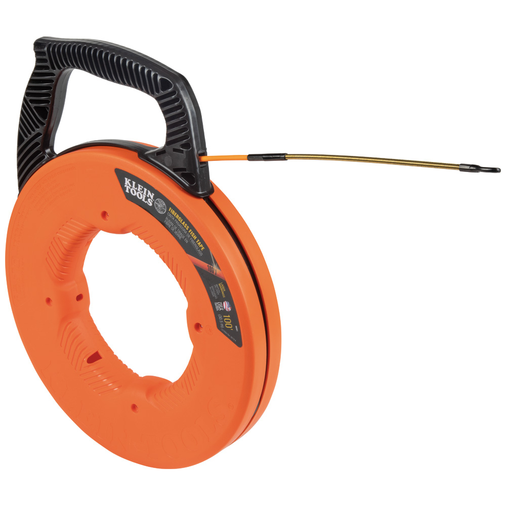 Klein Fiberglass Fish Tape with Spiral Steel Leader, 100-Foot (56351)