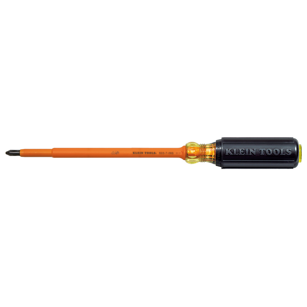 Klein Insulated Screwdriver, #2 Phillips, 7-Inch Round Shank (6037INS)