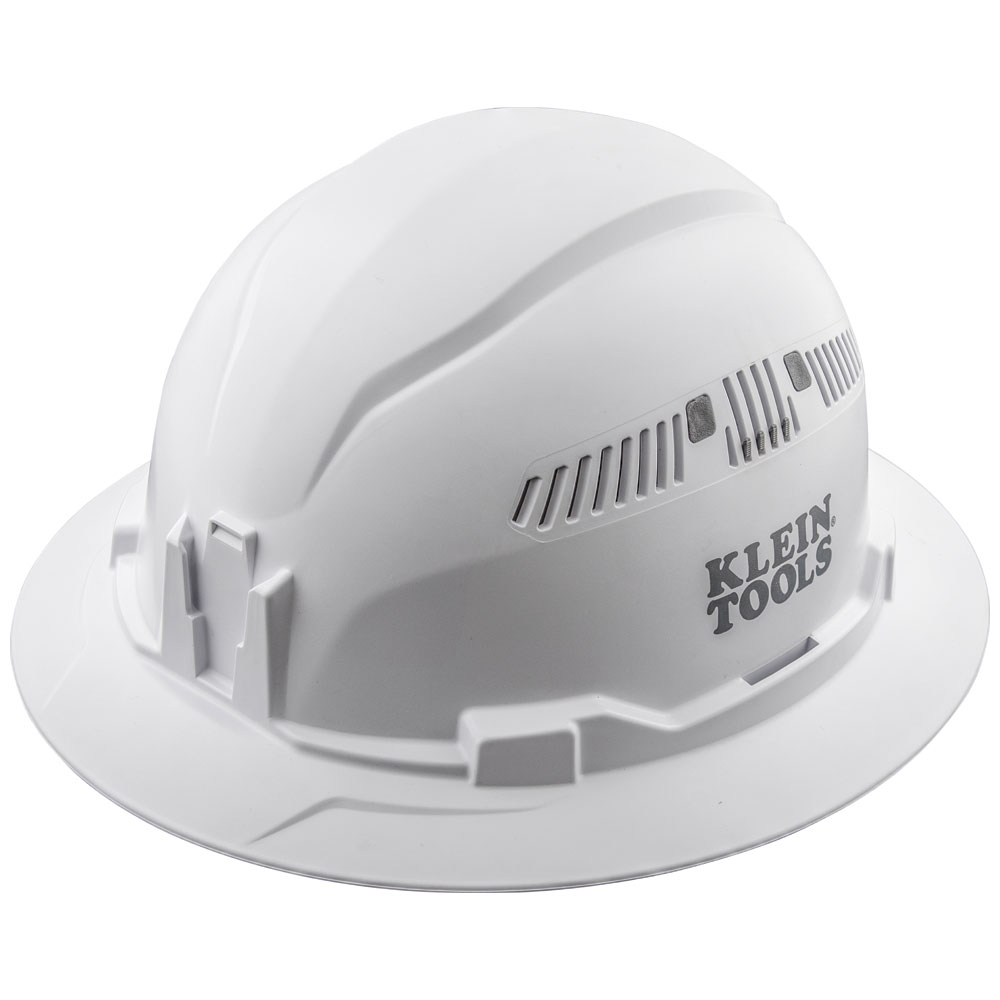 Klein Hard Hat, Vented, Full Brim Style, White (60401)