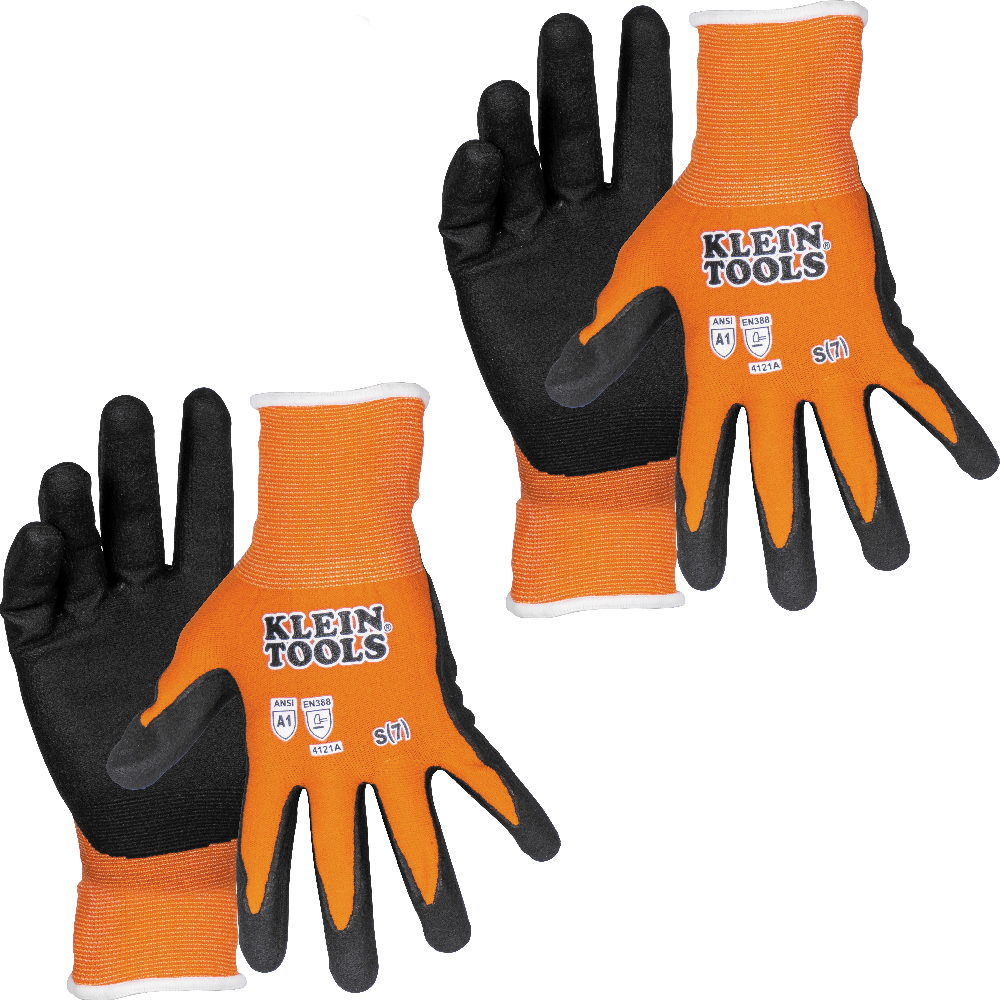 Klein Knit Dipped Gloves, Cut Level A1, Touchscreen, 2-Pair