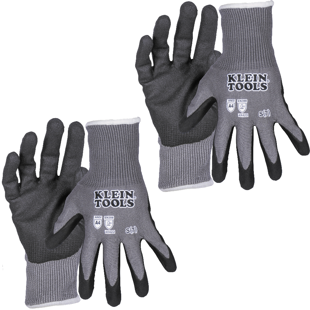 Klein Knit Dipped Gloves, Cut Level A4, Touchscreen, 2-Pair