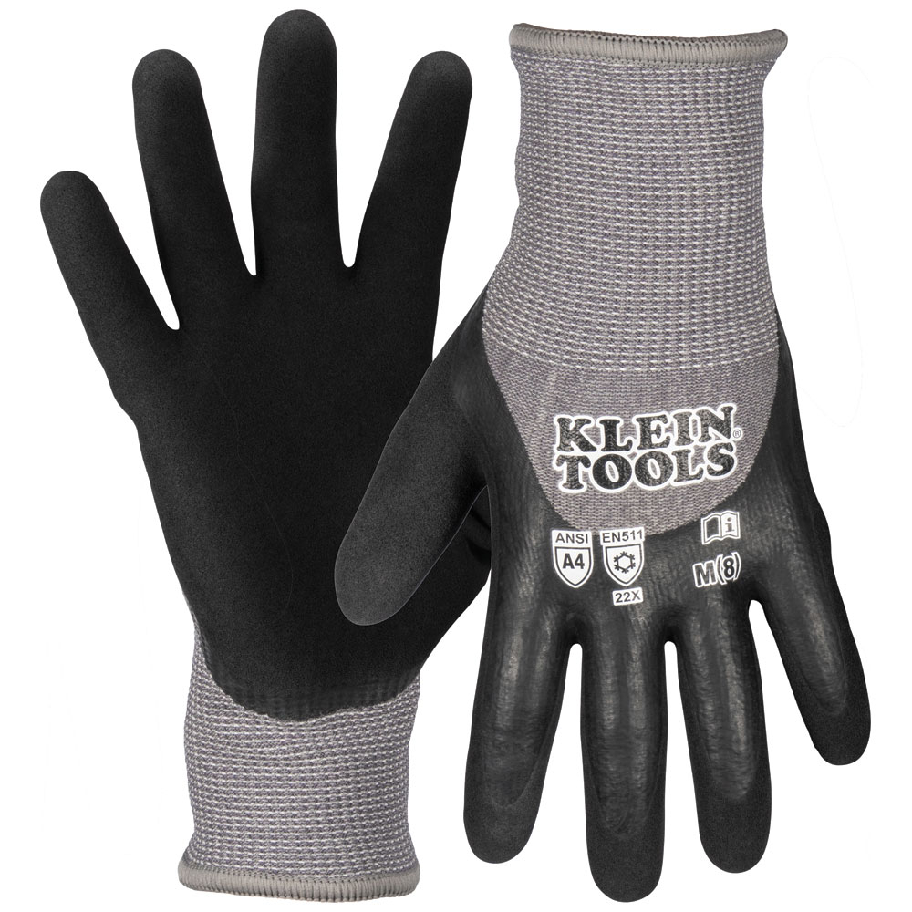 Klein Winter Knit Dipped Gloves, Cut Level A4, Touchscreen