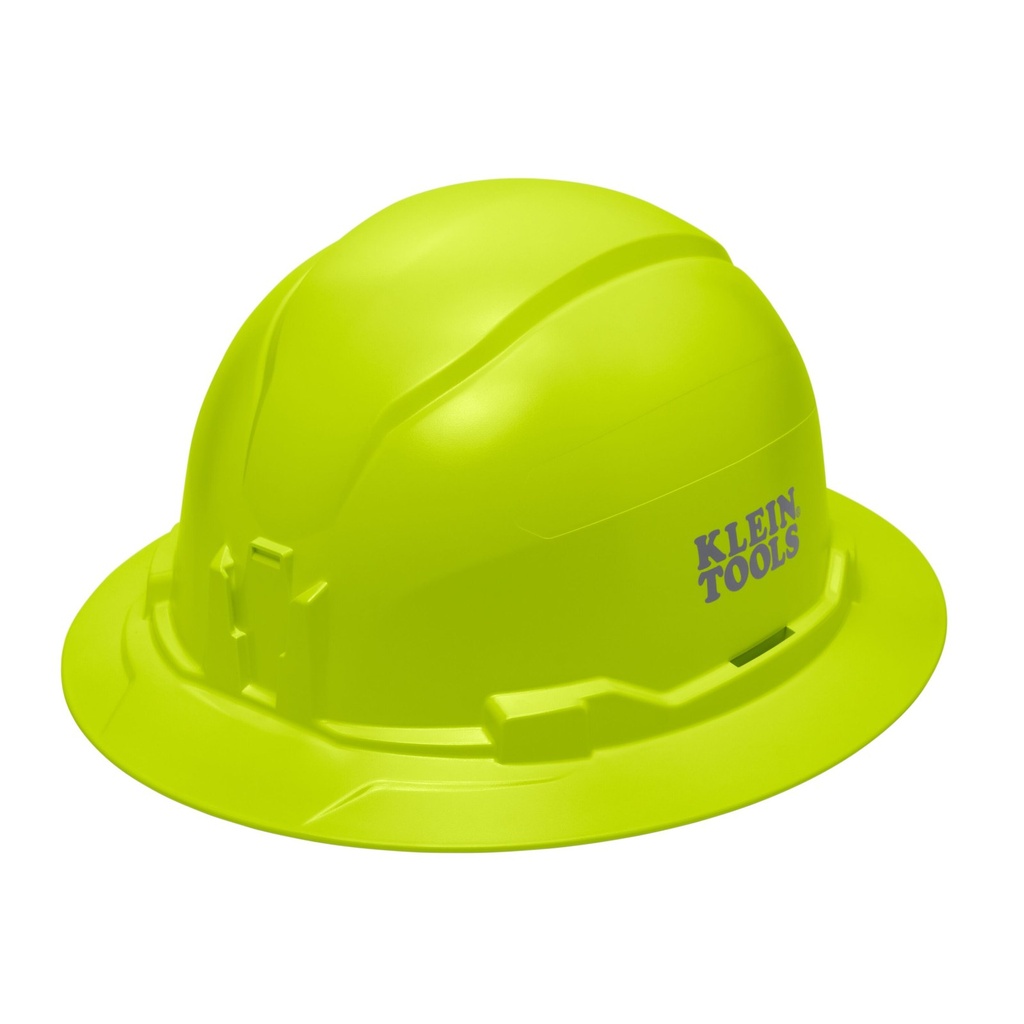 Klein Hard Hat, Non-Vented, Full Brim Style, High Visibility Lime (60910)