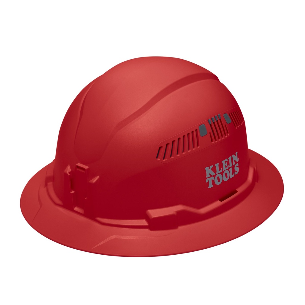 Klein Hard Hat, Vented, Full Brim Style, Red (60921)