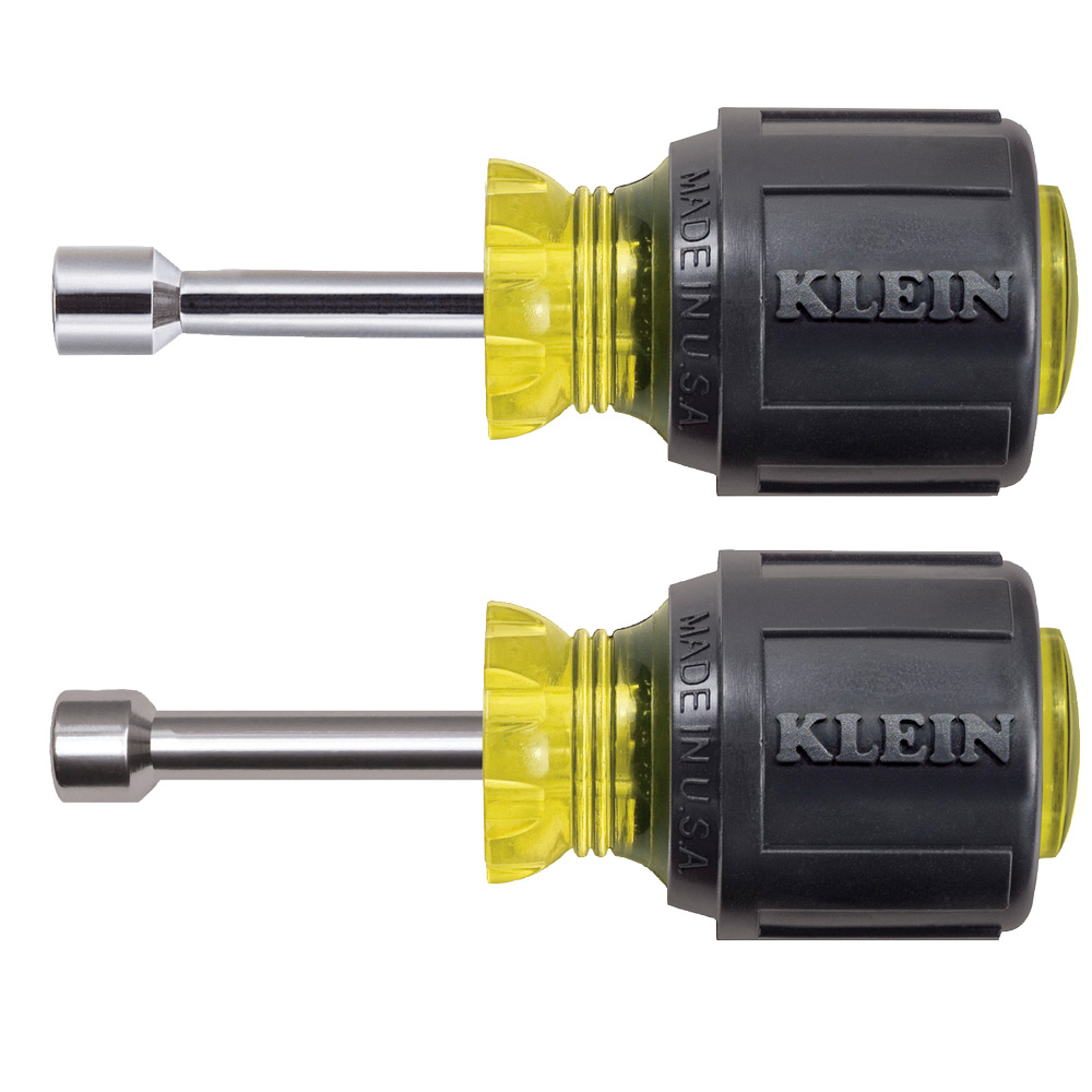 Klein Nut Driver Set, Stubby Nut Drivers with 1-1/2-Inch Shaft, 2-Piece (610)