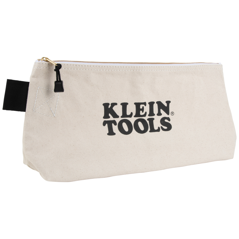 Klein Zipper Bag, Extra-Long Canvas Tool Pouch, 16-Inch, Natural (62042)