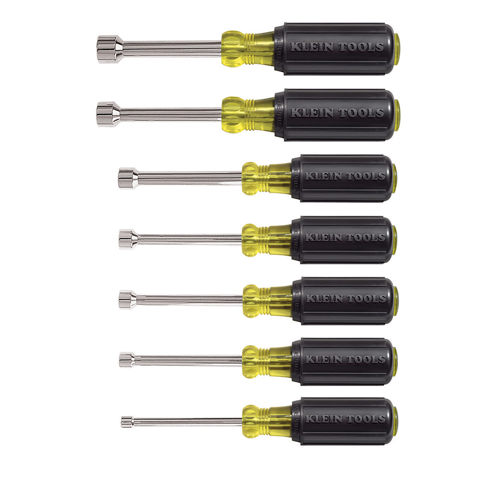 Klein Nut Driver Set, 3-Inch Shafts, Cushion-Grip™, 7-Piece (631)