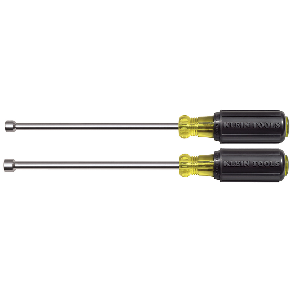 Klein Nut Driver Set, Magnetic Nut Drivers, 6-Inch Shafts, 2-Piece (646M)
