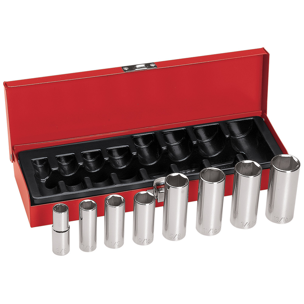 Klein 3/8-Inch Drive Deep Socket Wrench Set, 8-Piece (65502)