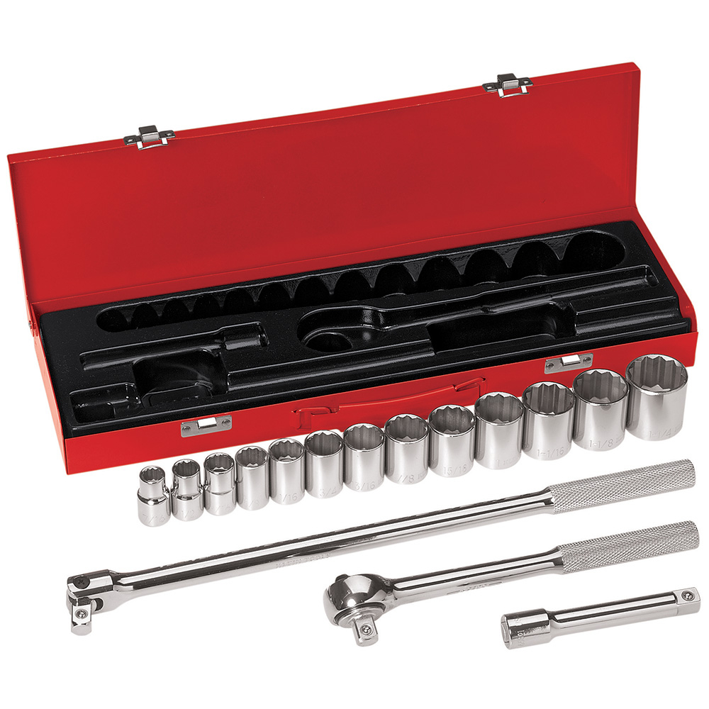 Klein 1/2-Inch Drive Socket Wrench Set, 16-Piece (65512)