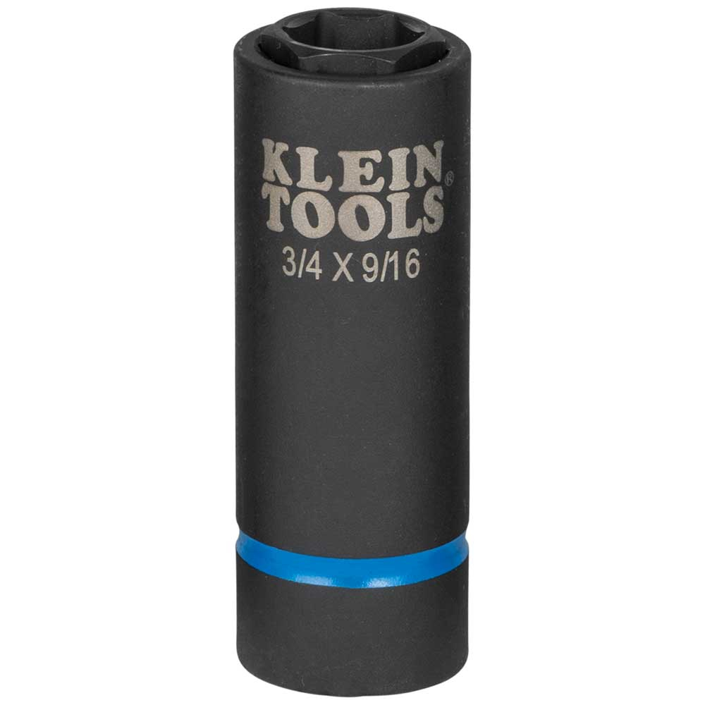 Klein 2-in-1 Impact Socket, 6-PT, 3/4 and 9/16-Inch (66004)