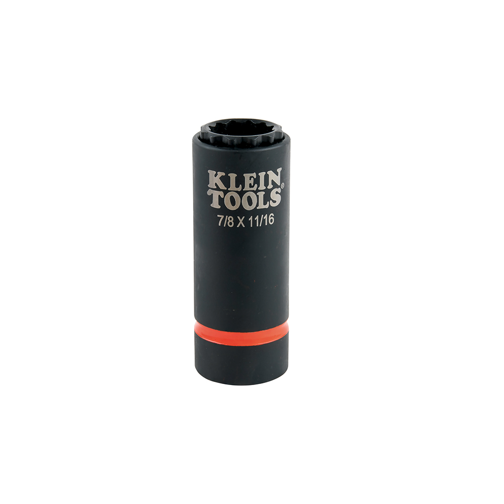 Klein 2-in-1 Impact Socket, 12-PT, 7/8 and 11/16-Inch, 1/2-Inch Drive (66014)