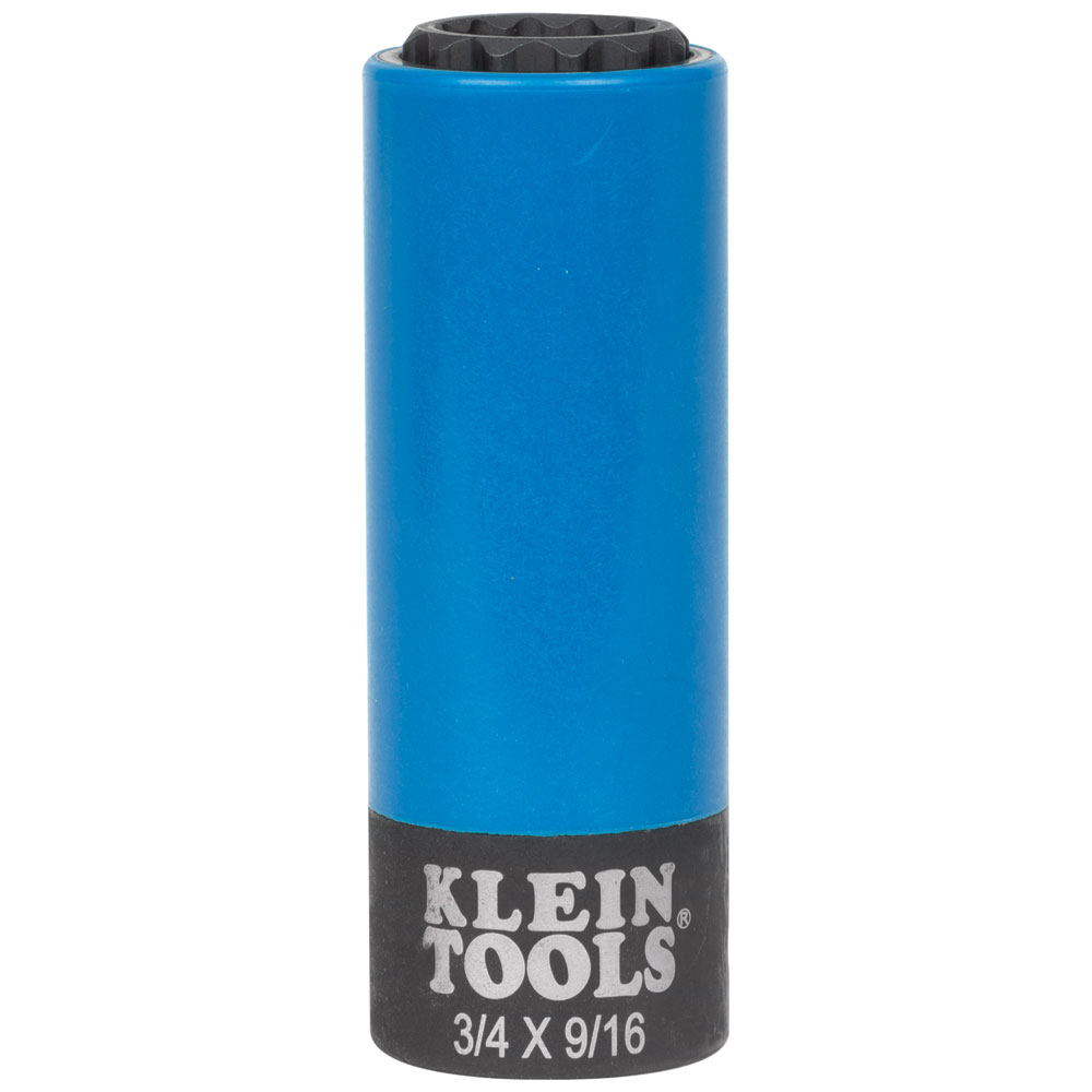 Klein 2-in-1 Coated Impact Socket, 12-PT, 3/4 and 9/16-Inch (66030)
