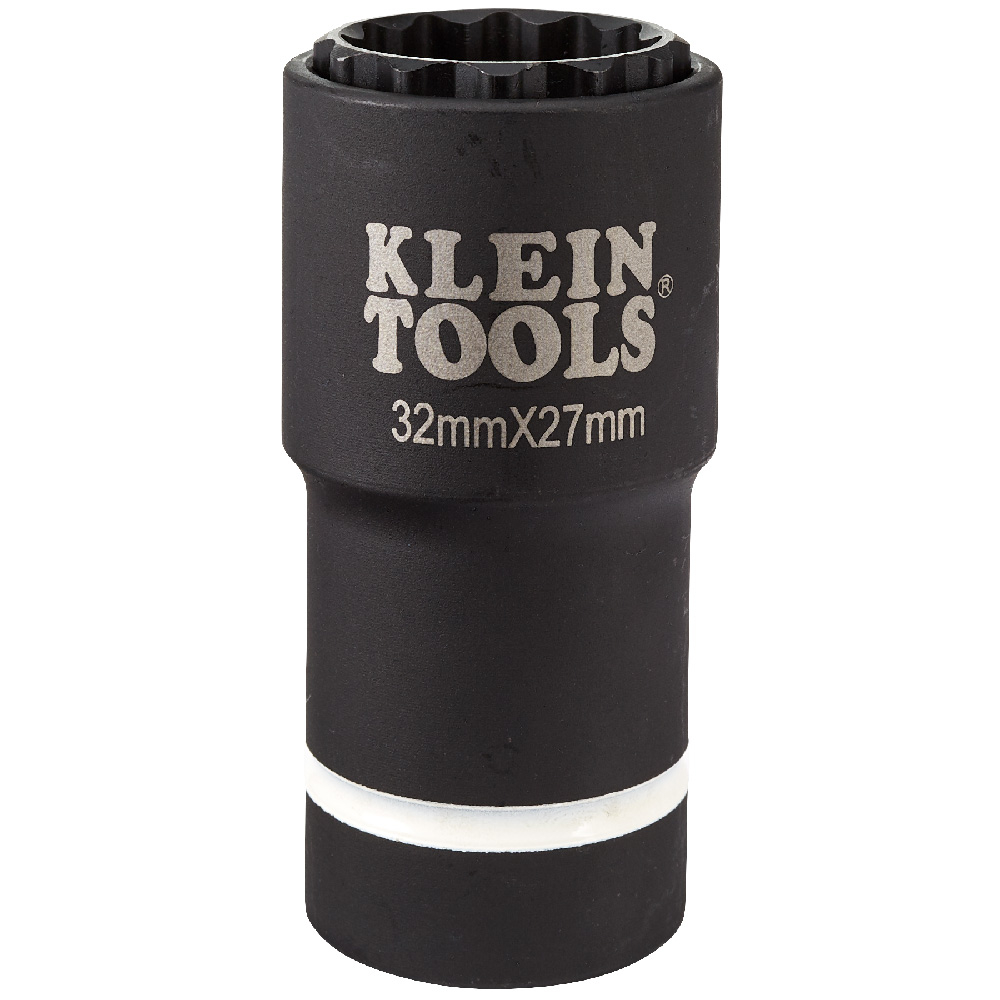 Klein 2-in-1 Metric Impact Socket, 12-PT, 32 x 27 mm, 1/2-Inch Drive (66054E)
