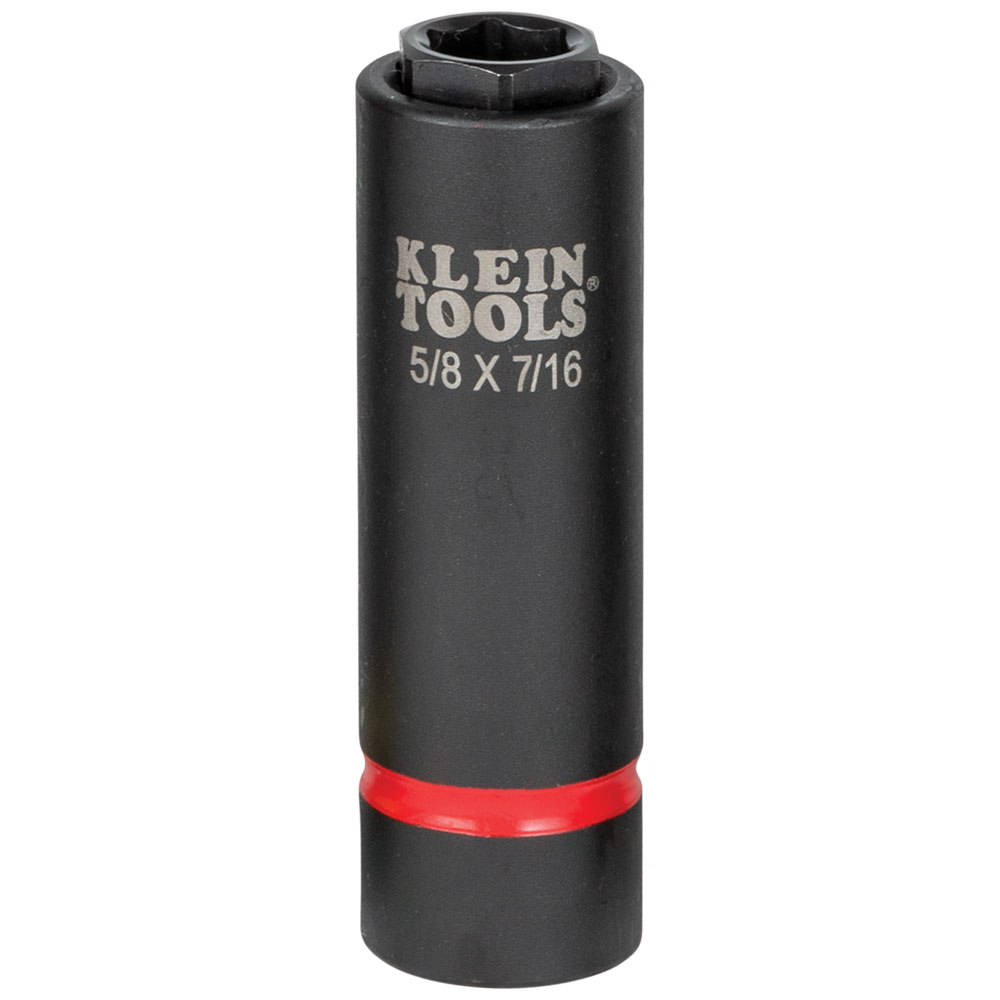 Klein 2-in-1 Impact Socket, 6-PT, 5/8 and 7/16-Inch, 1/2-Inch Drive (66062)