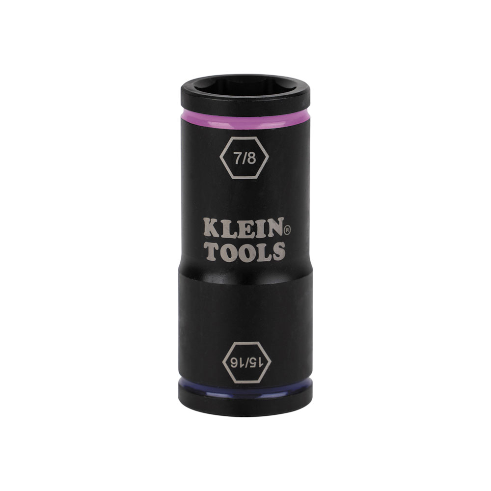 Klein Flip Impact Socket, 15/16 and 7/8-Inch, 1/4-Inch Hex and 1/2-Inch Square Drive (66073)