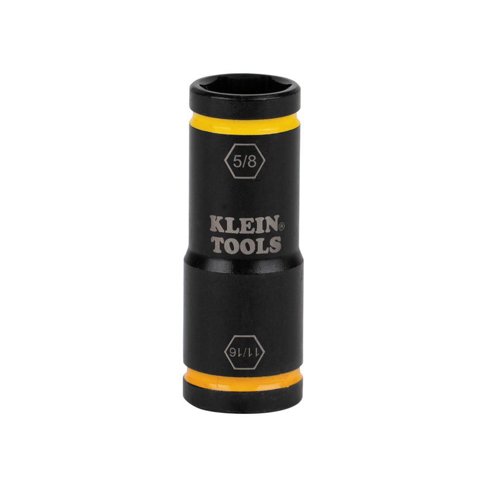 Klein Flip Impact Socket, 11/16 and 5/8-Inch, 1/4-Inch Hex Drive (66075)