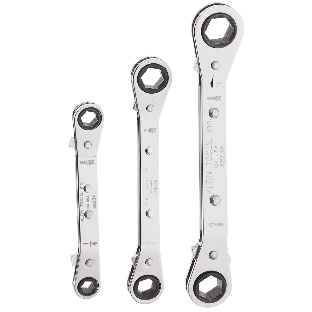 Klein Reversible Ratcheting Box Wrench Set, 3-Piece (68244)