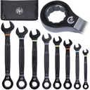 Klein 90-Tooth Ratcheting Combo Wrench Set, Metric, 8-Piece (69408MG)