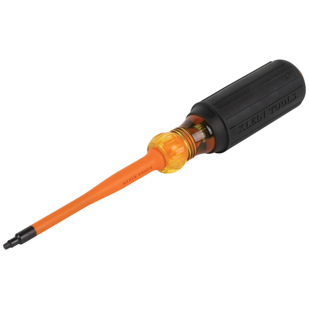 Klein Slim-Tip 1000V Insulated Screwdriver, #1 Square, 4-Inch Round Shank (6984INS)