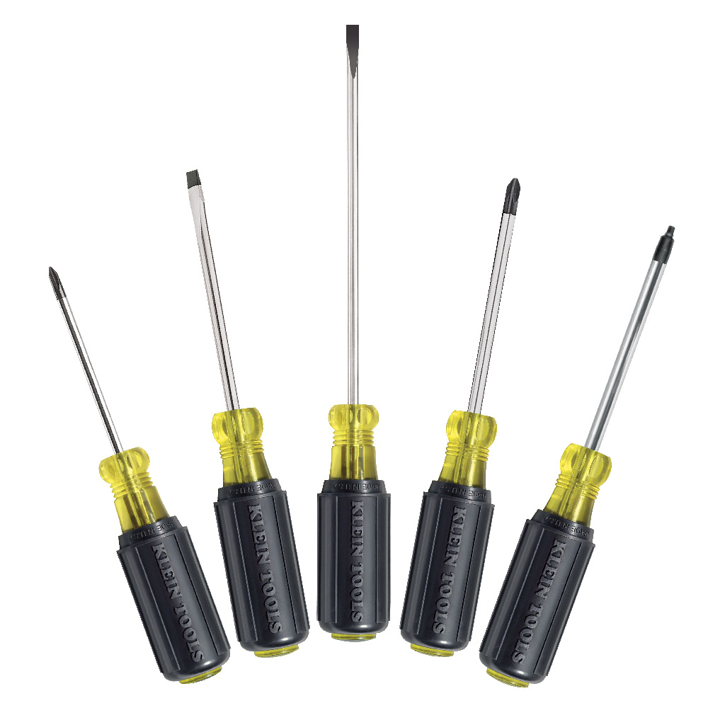 Klein Screwdriver Set, Slotted, Phillips and Square, 5-Piece (85445)