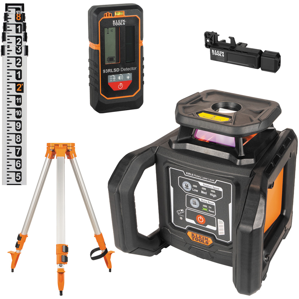 Klein Green Rotary Laser Level, Self-Leveling with Plumb Spot and Tripod (93RLS)