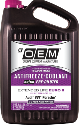 OEM Premium Antifreeze 50/50 Extended Life-Euro II (Pink) Hybrid Organic Acid Technology (HOAT)
