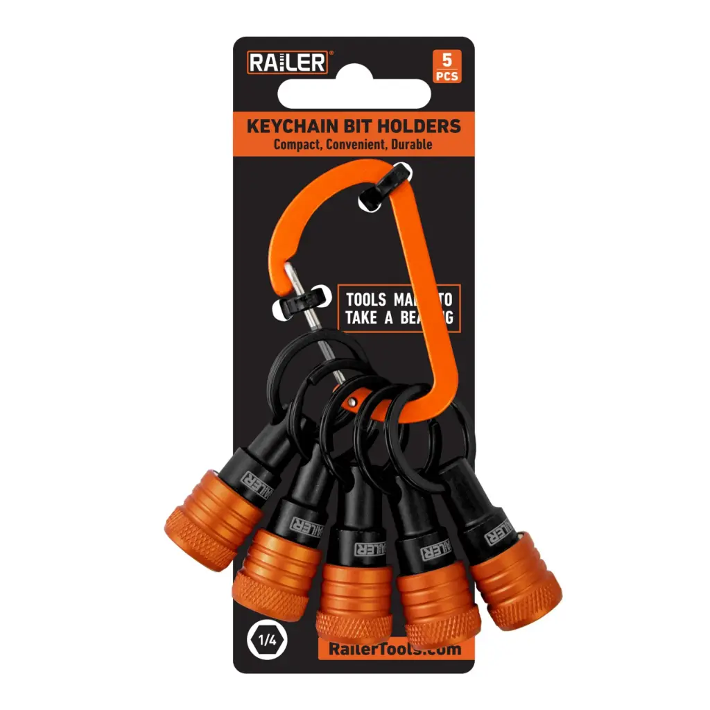 Railer Tools Keychain Bit Holders Orange - 5pc (RQCBH5)