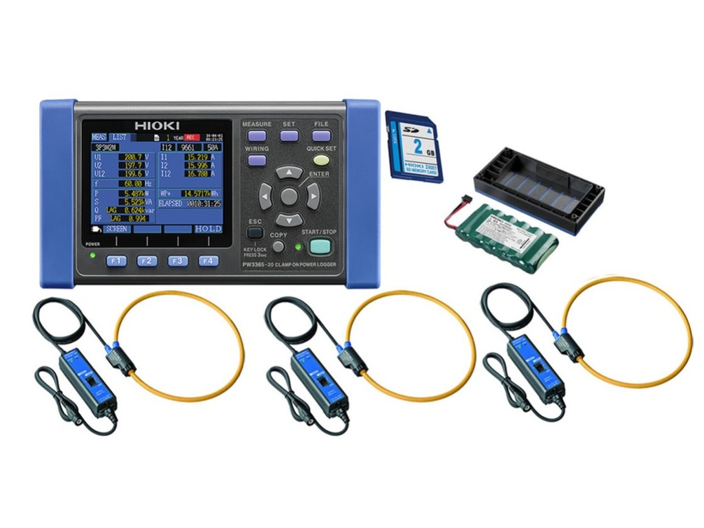 Hioki PW3365-20/5000Pro-10in KIT 5000A Power Logger Kit (PW3365-20 w/ 3 x CT9667-03, SF1001, Z4001, PW9002, PW3360 H-Case)