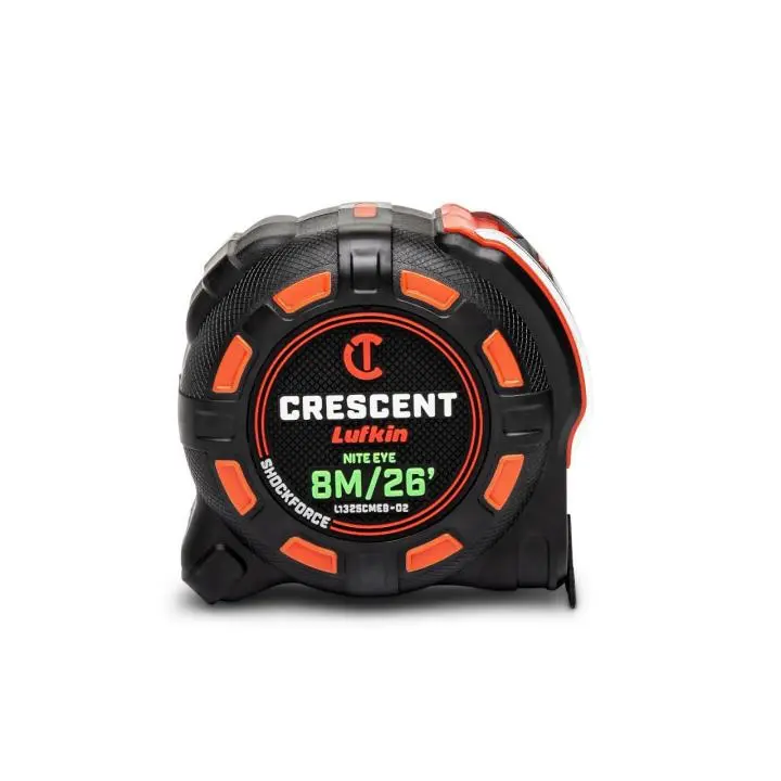 Crescent Lufkin 1-1/4" x 8 M/26' Shockforce Nite Eye™ Tape Measure