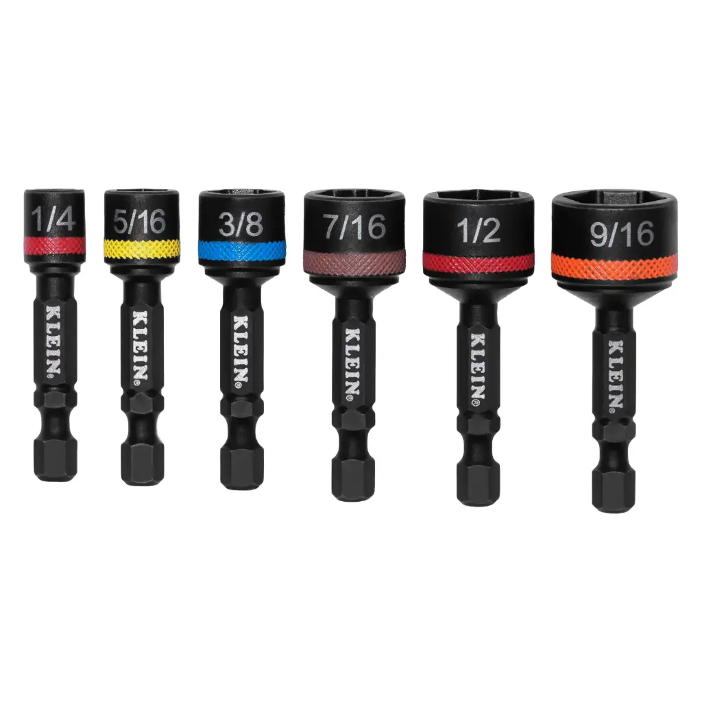 Klein Magnetic Nut Setters, 2" 6-Pc SAE (32926S)