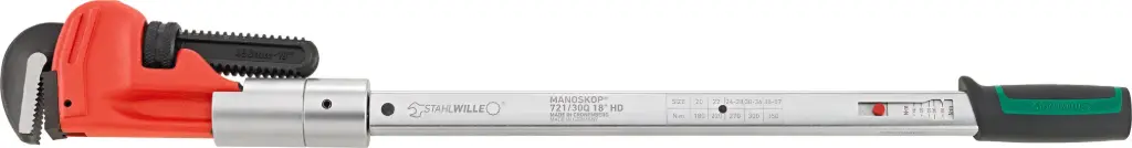 Stahlwille Pipe Wrench Torque Wrench MANOSKOP® 721/30Q 18" HD 180-350 Nm (50184102)