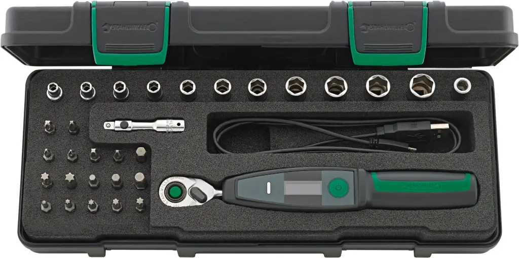 Stahlwille 1/4" Tool Kit with Electronic Torque Wrench SENSOTORK® 701/32/1, 32 pcs, 1-20 Nm (No Battery)(96090006)