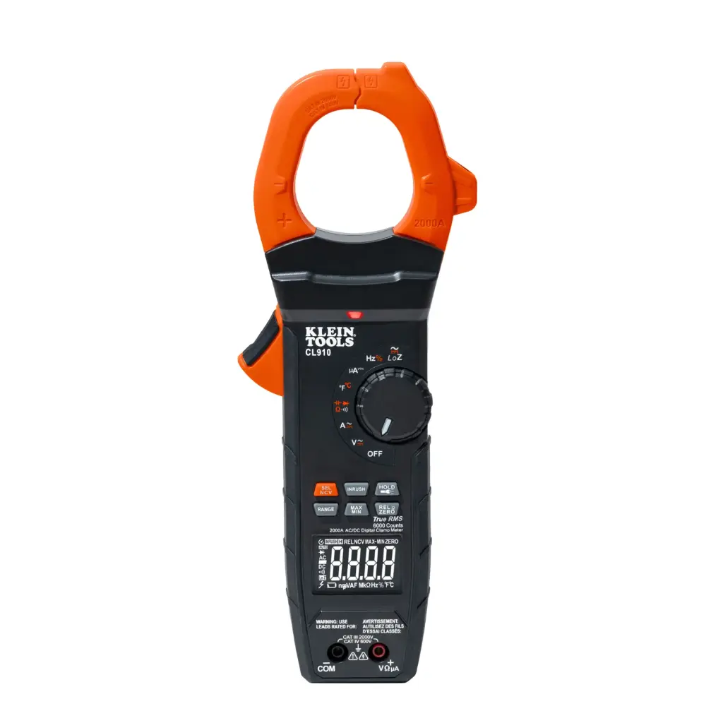 Klein High Voltage / Current Clamp Meter 1000A AC/DC Auto-Ranging TRMS Clamp Meter with Worklight (CL910)