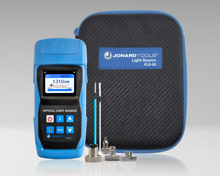 Jonard Tools Mini Optical Light Source with FC/LC/SC Adapters for PC/UPC Connectors (FLS-50S)