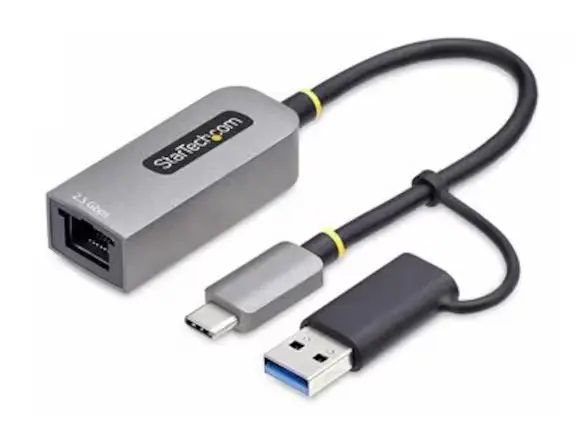 2.5GbE USB-C to Ethernet Adapter with USB-A Converter