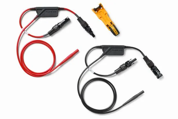 Fluke TLPV2 Solar Clamp Test Lead Set, Black/Red