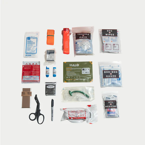 DECKED IFAK Medical Kit - Safety Orange Sixer packed with Refuge Medical Trauma Supplies