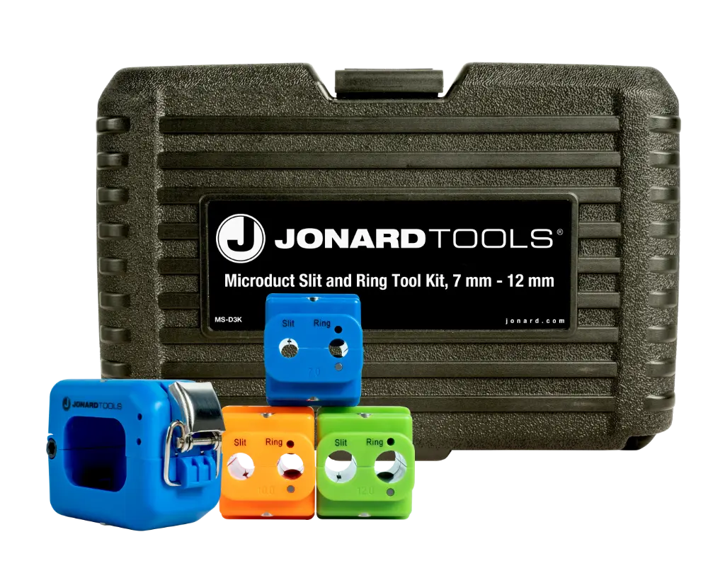 Jonard Tools Microduct Slit and Ring Tool Kit, 7 mm - 12 mm (MS-D3k)