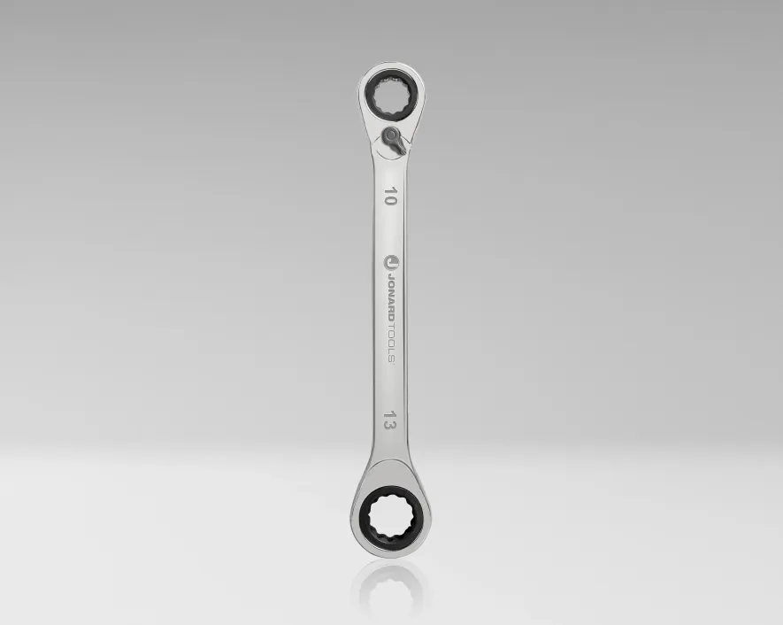 Jonard Tools Angled Ratcheting Box Wrench, 10 & 13 mm (ABW-R1013)