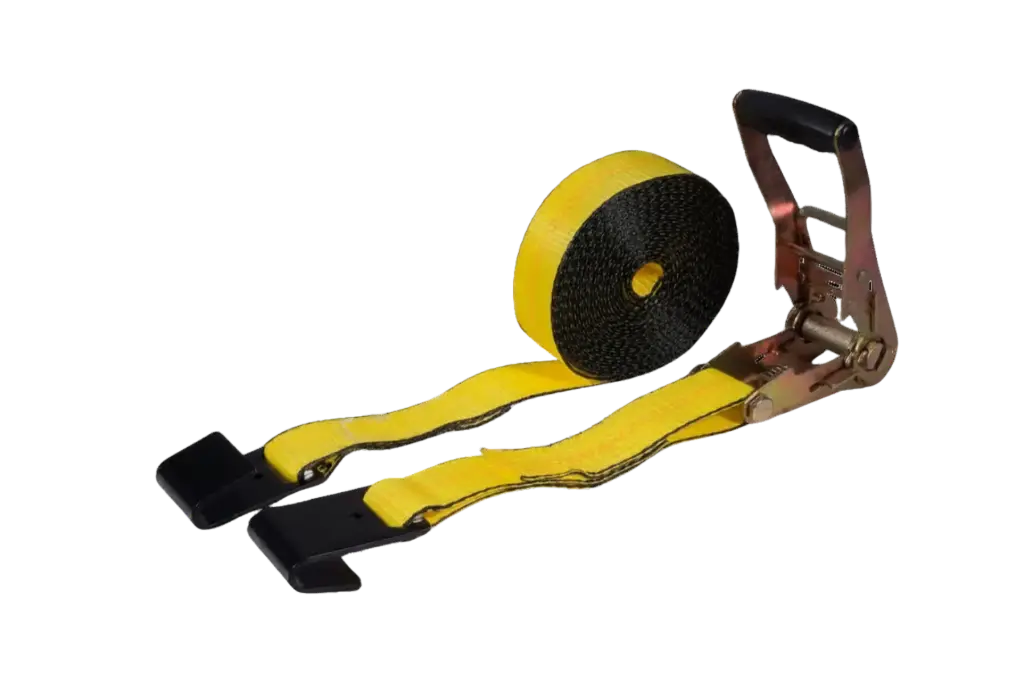 2" x 27ft Ratchet Tie-Down Assembly w/Flat Hooks, 3,333 lb WLL